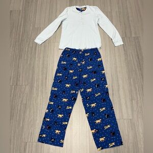 L.L. Bean Blue Animal Pajama Set